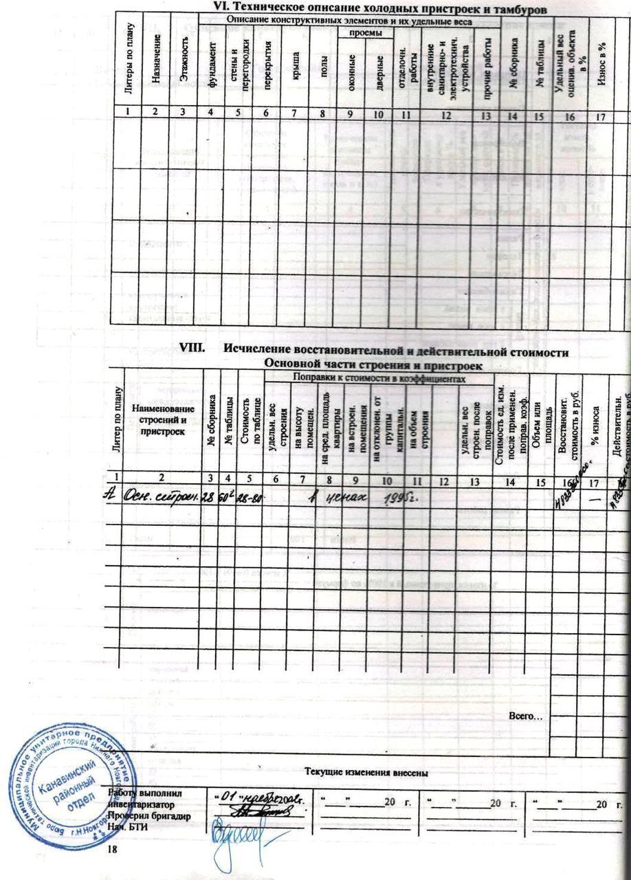 Технический паспорт дома, скан копия